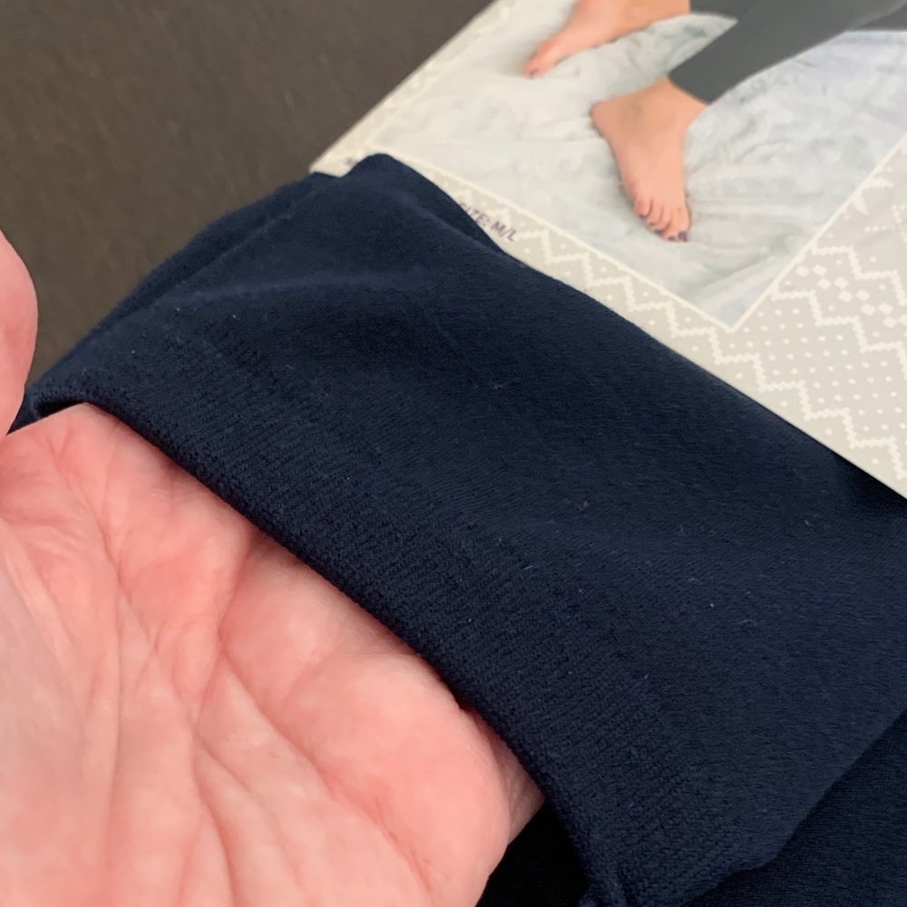 Muk Luks Navy Blue Fleece Lined Leggings. - Picture 3 of 5